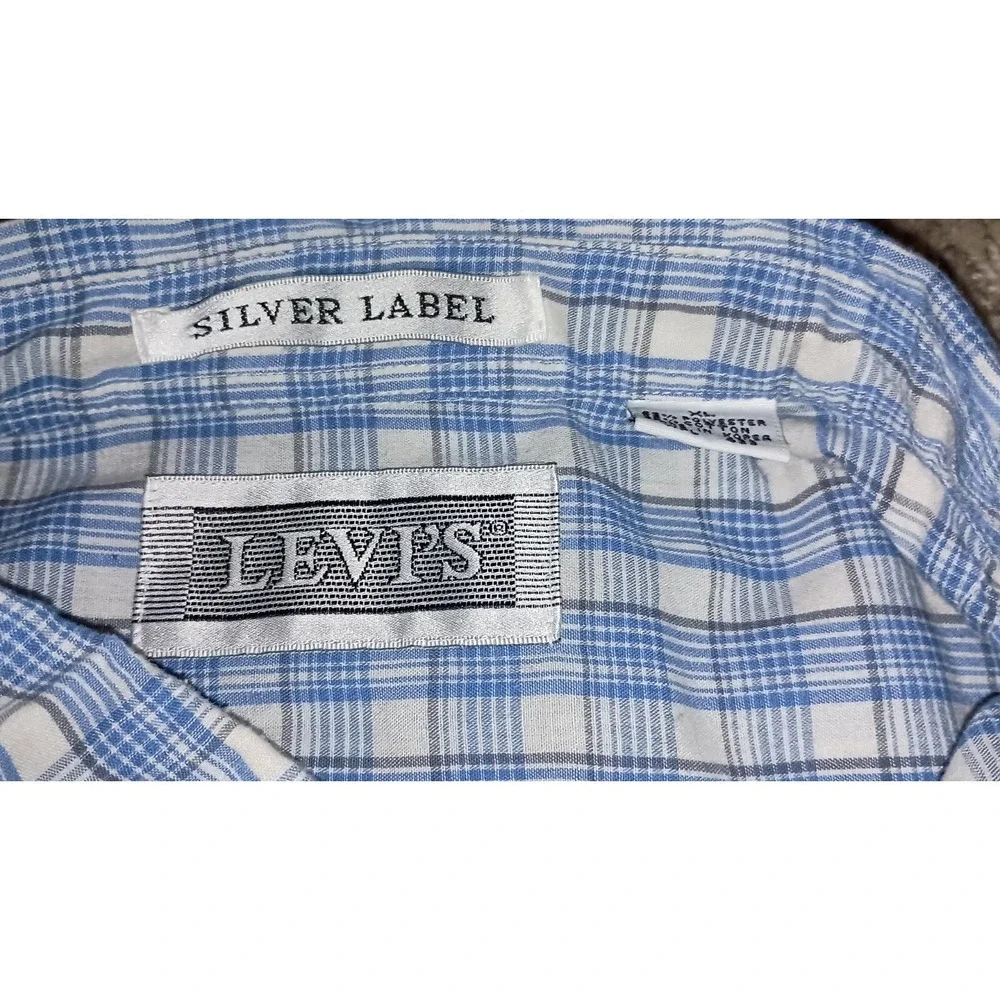 Men's Silver Label Levi's Button-up Shirt Size XL Color Blue White Vintage...